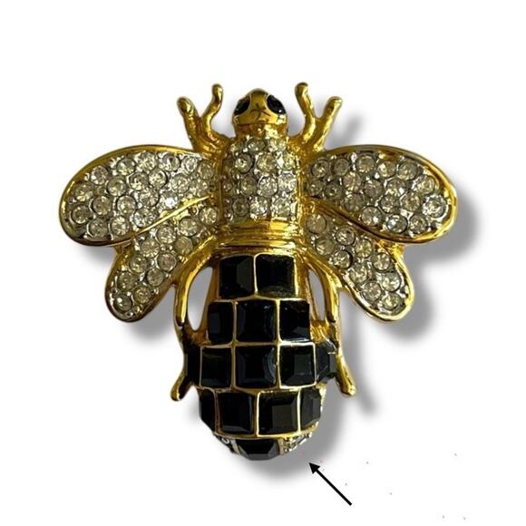 Vintage Rhinestone & cut crystal bumblebee brooch pin - Picture 5 of 5